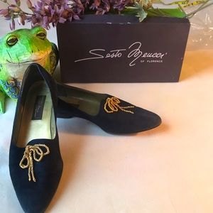 Sesto Meucci Vintage & Classic & Made in Italy!!! Navy Flats! 9.5 10